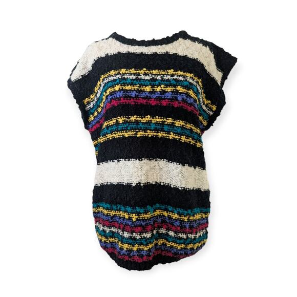 Nubby 80s WESTERN CONNECTION Colorful Stripe Sweater Vest Large - Picture 1 of 5